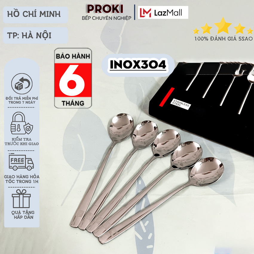 Hộp 5 thìa muỗng inox 304 Proki Pzwilling sang trọng, bền đẹp tiện lợi có hợp đựng kèm, thìa cà phê, thìa inox, thìa, thìa đẹp, thìa ăn bánh, thìa uống cà phê, thìa ăn cơm văn phòng