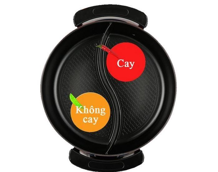 Nồi lẩu điện 2 ngăn mishio mk112