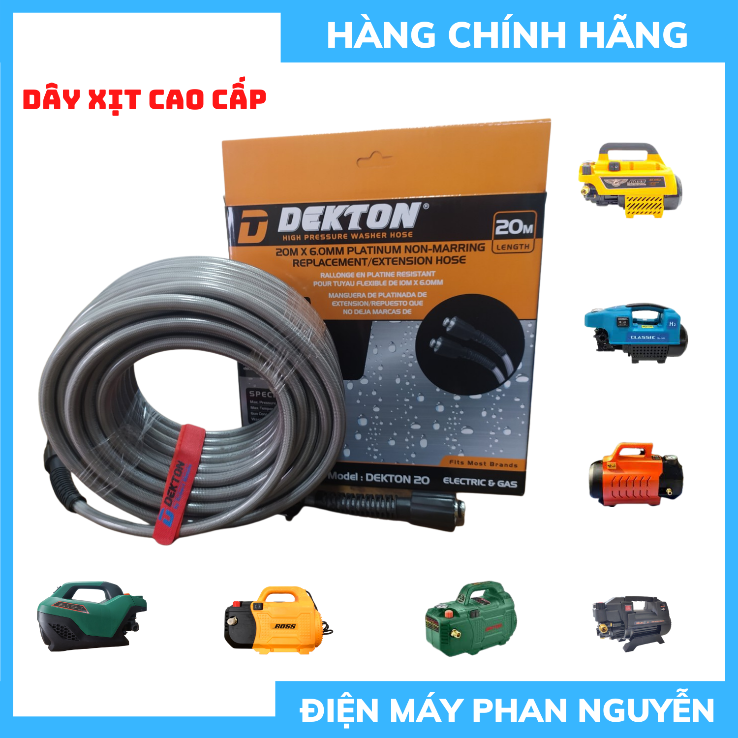 Dây xịt cao cấp thương hiệu dekton - 10m, 15m, 20m