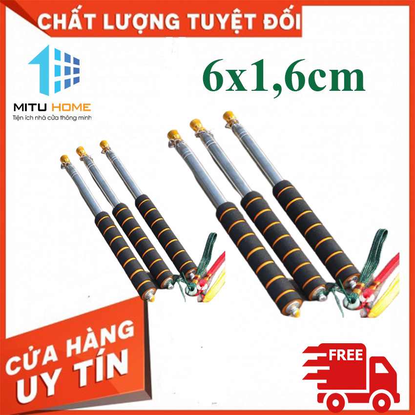 Combo 6 cái cán cờ 1.6m đầu đồng cho hướng dẫn viên du lịch dẫn đoàn