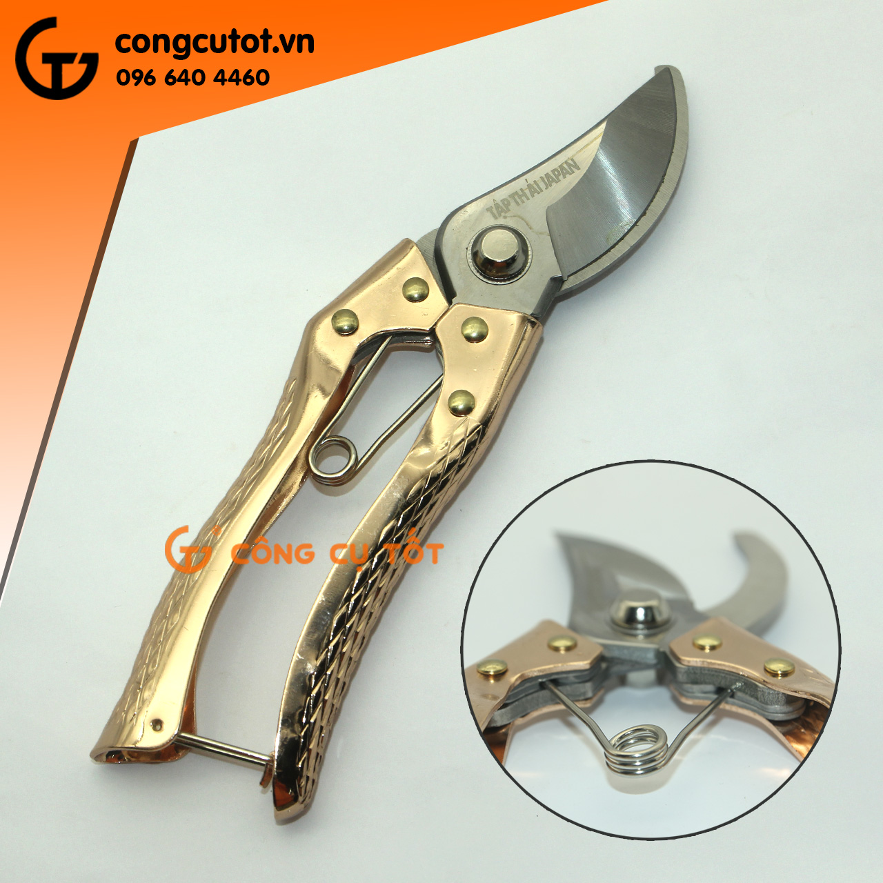 Kéo cắt cành cán đồng 200mm top 1504-8