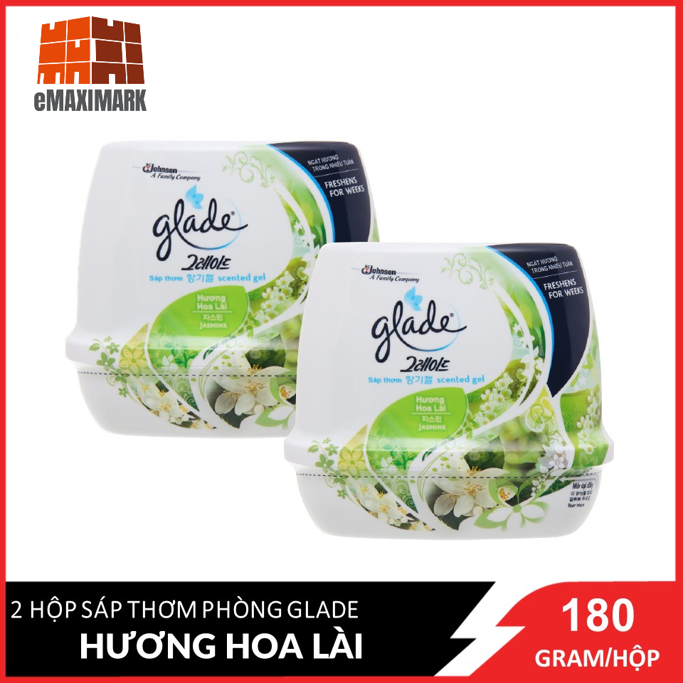 [HCM ship 2h] Combo 2 Sáp Thơm Glade Hương Hoa Lài 180gx2