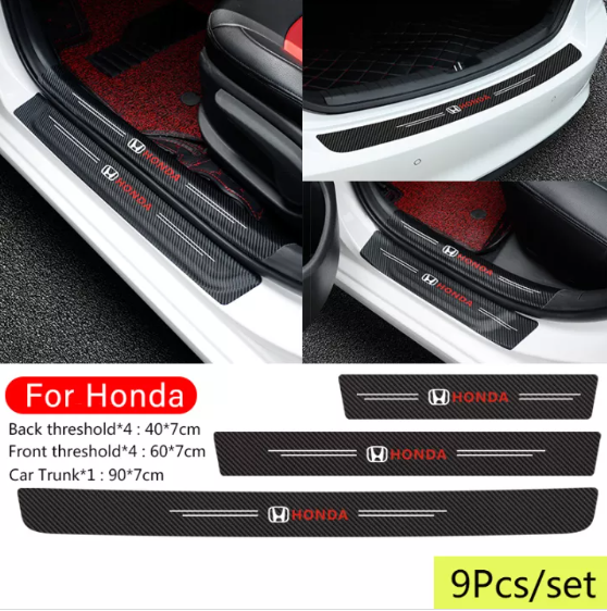 Sét 9 miếng dán bậc cửa có vân carbon dán full keo chống trầy tốt