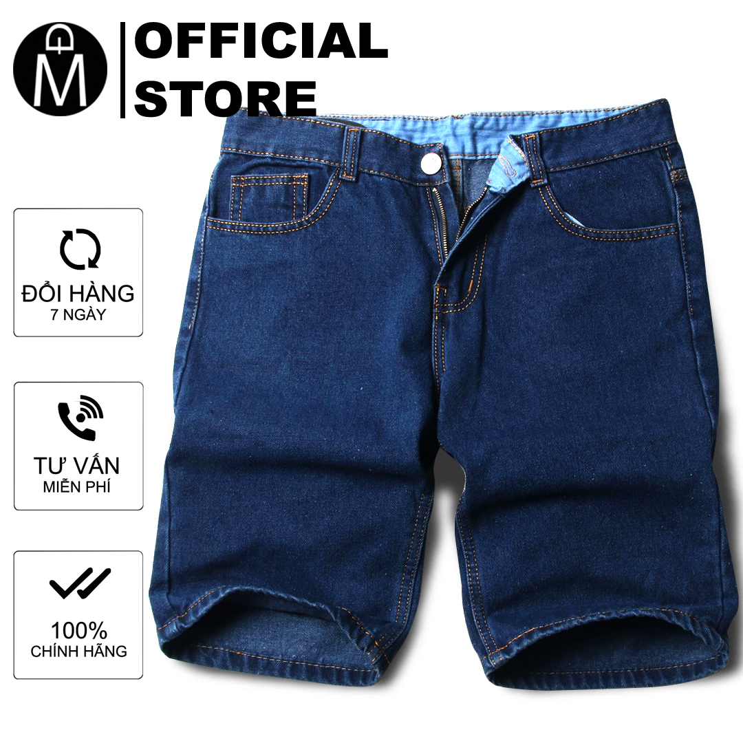 Quần short jean nam MĐ Q392 xanh không co giãn, vải tốt