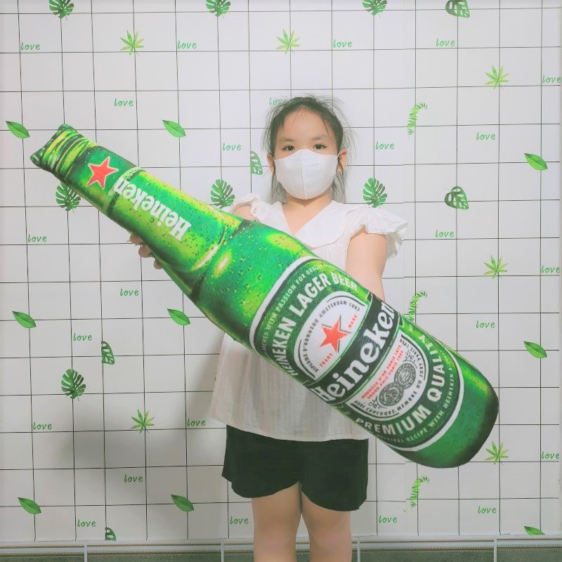 Gối ôm ngủ cho bé hình chai bia heniken size lớn mẫu mới