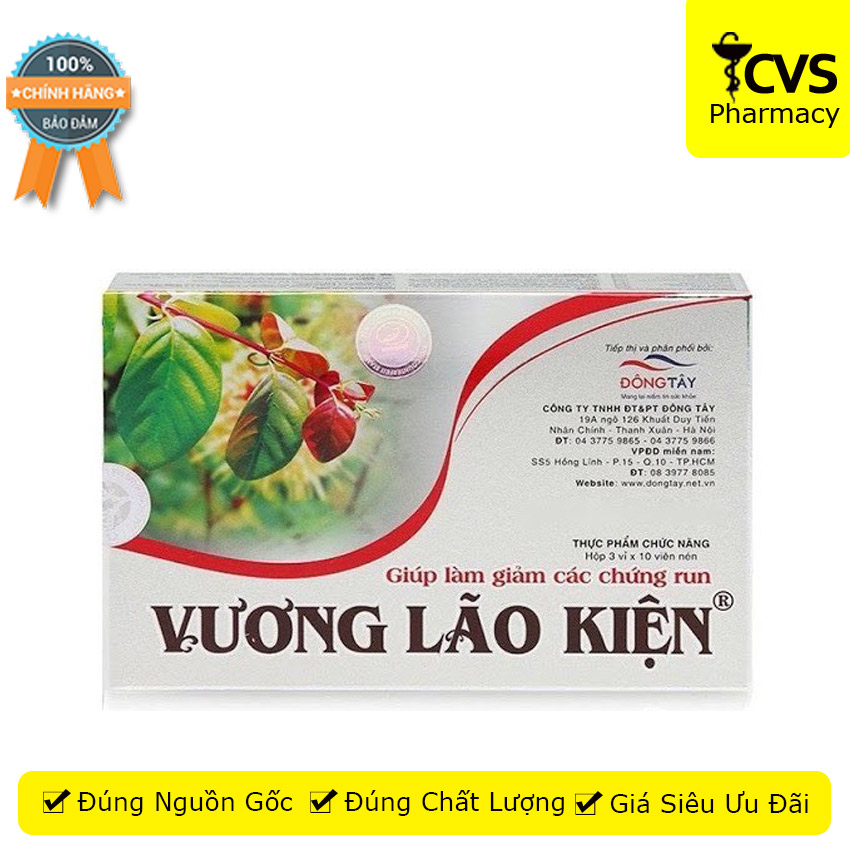 [HCM]Vương Lão Kiện - Hỗ Trợ Điều Trị Run Chân Tay hộp 30 viên