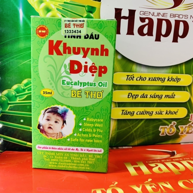 Tinh dầu khuynh diệp Bé Thơ dùng cho trẻ sơ sinh, Chai nguyên chất 35ml