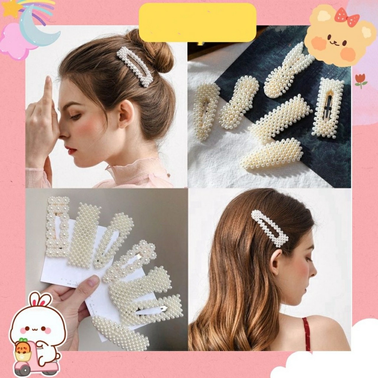 Kẹp Tóc Đính hạt Phong Cách Hàn Quốc Hot Trend Siêu Đáng Yêu