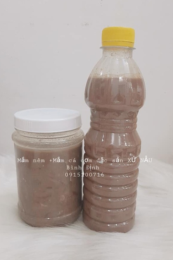 Combo 1hủ mắm cá cơm 500gr+1chai mắm nêm 450ml đặc sản xứ nẫu bình định