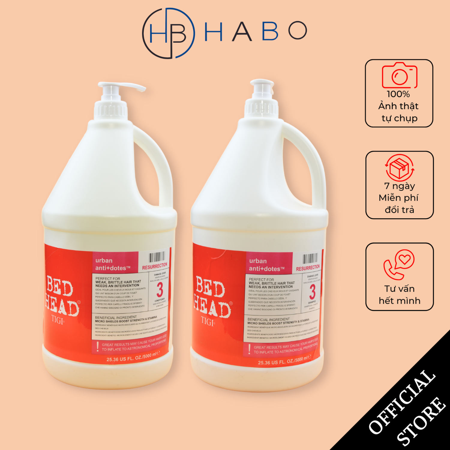 Dầu gội can 5L phục hồi tóc mềm mượt dành cho tóc hư tổn, dầu gội xả can 5L TIGI Bed Head dành cho salon