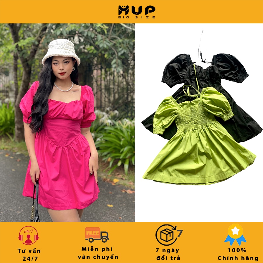 Đầm bigsize đầm dự tiệc dáng xoè tay phồng mup bigsize dx03