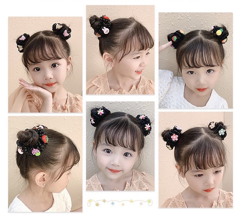 Buộc tóc giả cột tóc giả xinh xắn đáng yêu cho bé