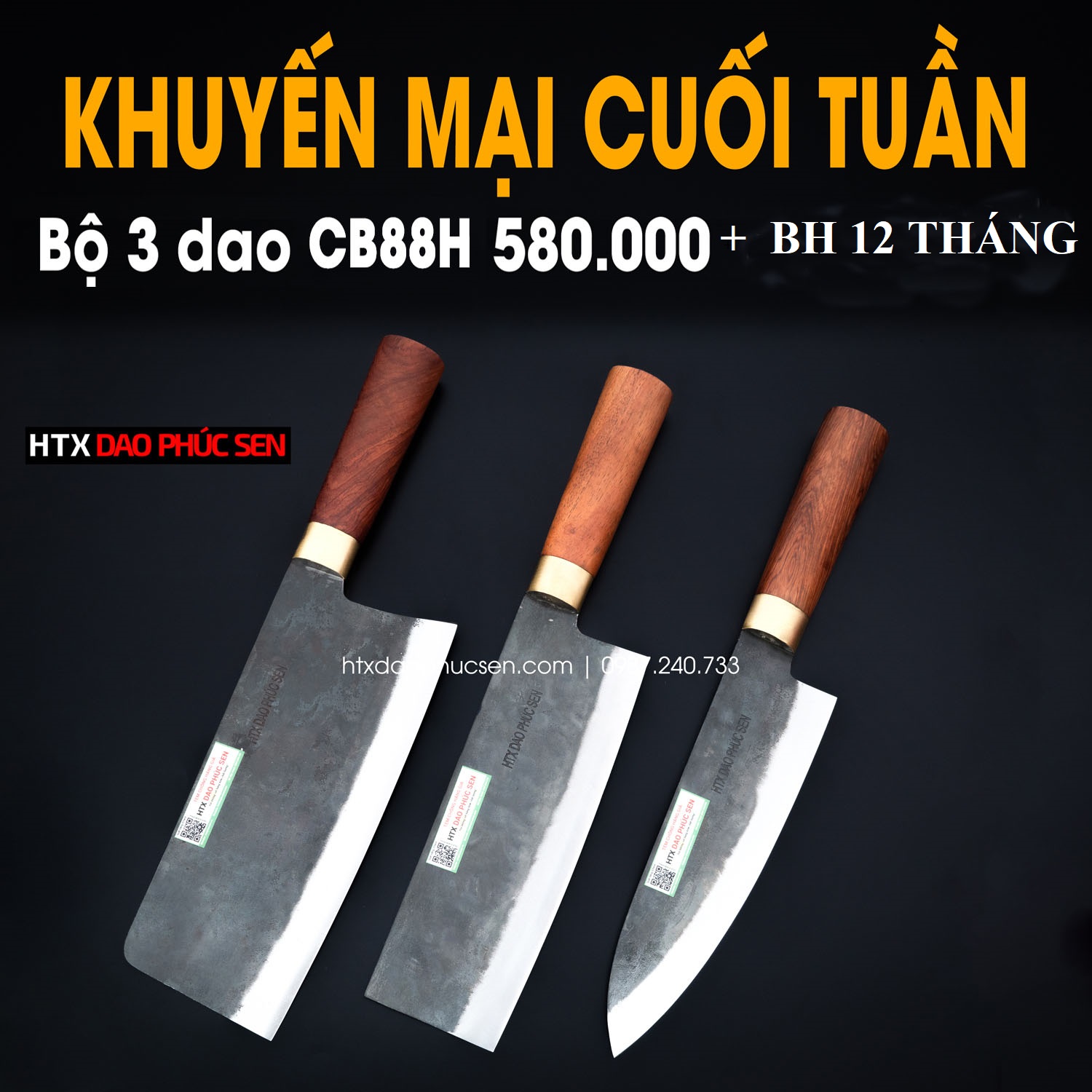 Dao phúc sen bộ dao bếp nhíp xe cb88h htx dao phúc sen