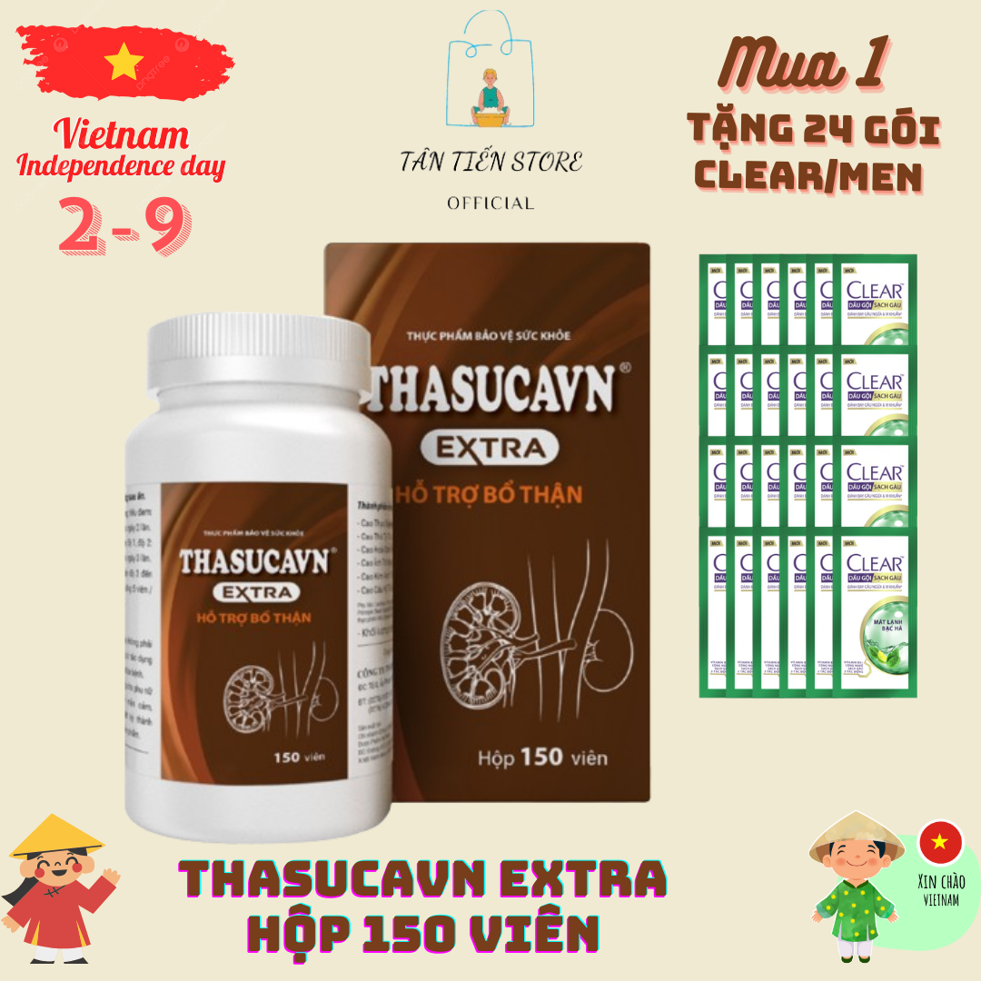 Thasucavn extra - thực phẩm chức năng tăng cường chức năng thận + tặng 24 gói clear