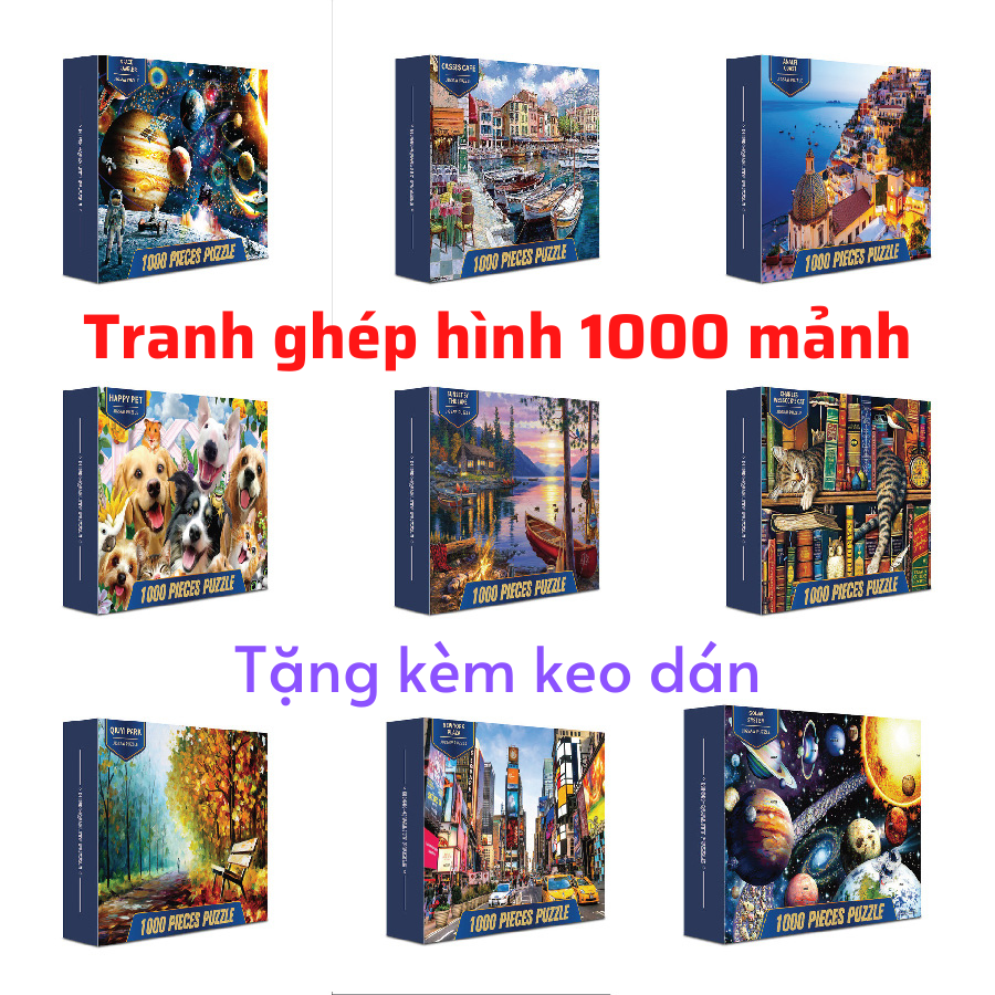 Tranh ghép hình 1000 mảnh Beibila cho người lớn và trẻ em, Kích thước: 70x50 cm, Mảnh dày và khít - Jigsaw puzzle RandomCut, Xếp hình tư duy, Rèn luyện kiên trì, trò chơi thông minh, rèn luyện kiên nhẫn