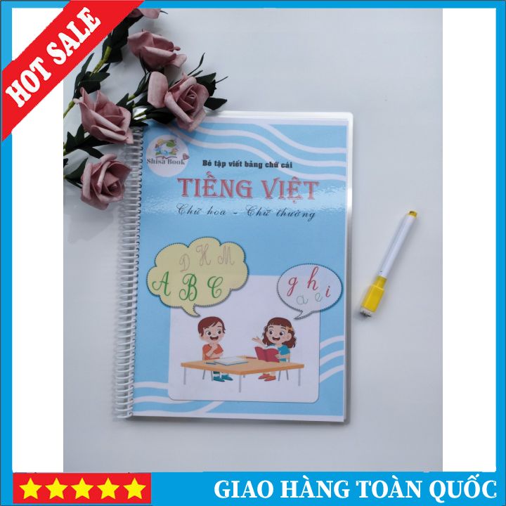 Quyển vở tự xóa mực vở viết thần kì cho bé tập tô chữ