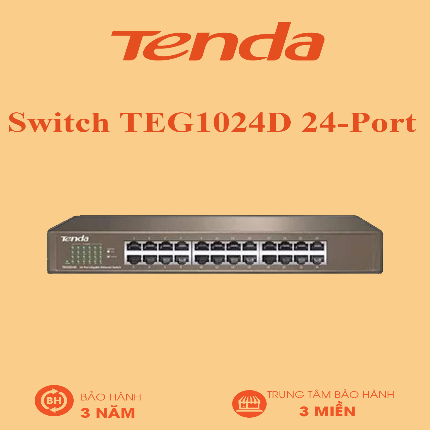 Tenda teg1024d v7.0 24-port gigabit ethernet switch - bảo hành 36 tháng