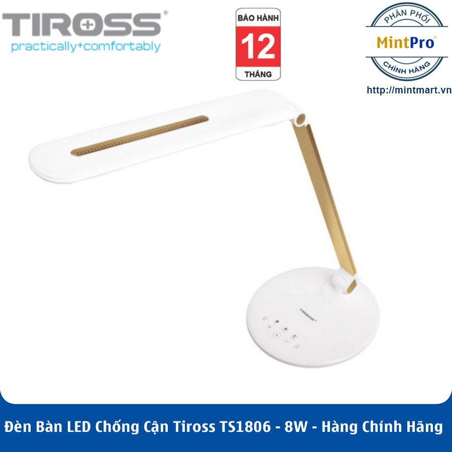 Đèn bàn led chống cận tiross ts1806 – 8w – hàng chính hãng