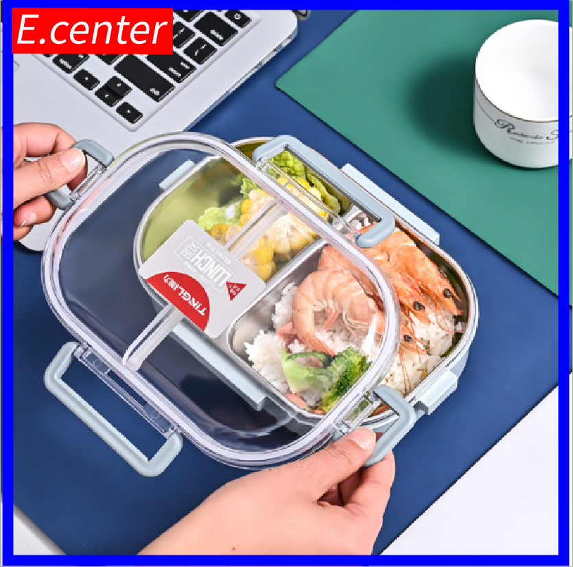 Hộp cơm inox hai ngăn giữ nhiệt, Hộp cơm inox một tầng chia ngăn