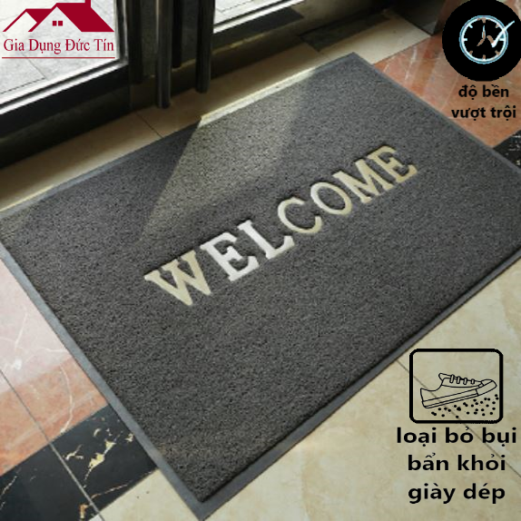 Thảm chùi chân Welcome cỡ lớn 80x120cm. Thảm lót sàn, thảm trải sàn.