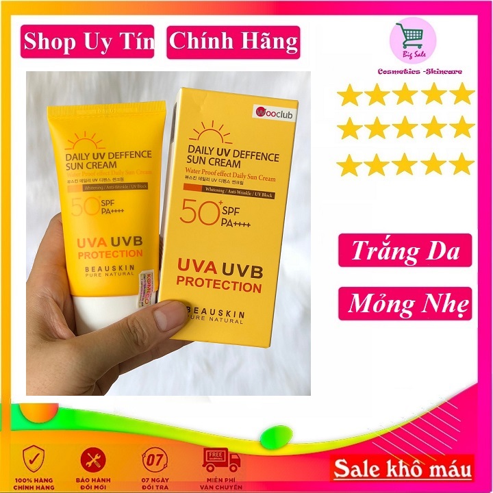 Kem chống nắng trắng da kiểm soát dầu Beauskin DAILY UV DEFFENCE SUN CREAM Beauskin (50ml) - Hàn Quốc Chính Hãng
