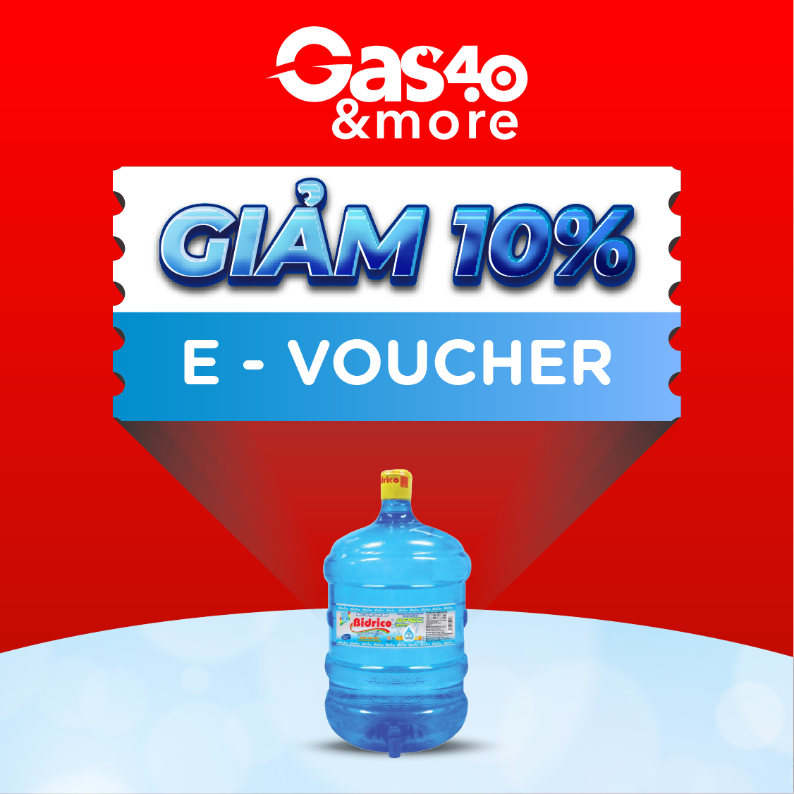 Gas4.0 &more [E-voucher] - Voucher giảm giá 10% cho sản phẩm bình nước Bidrico 19L