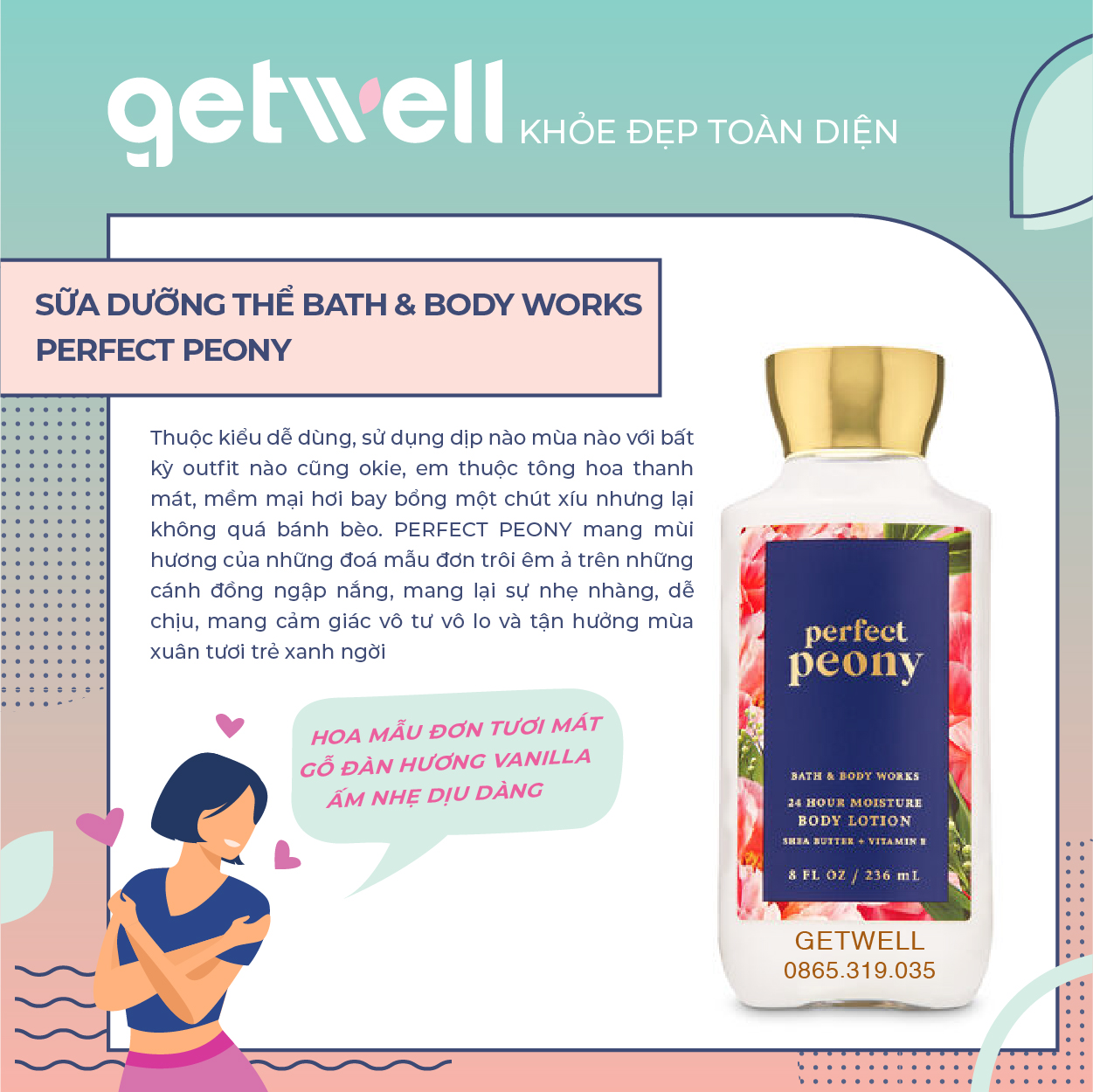 [HCM]Sữa Dưỡng Thể Cấp Ẩm Bath & Body Works Body Lotion - PERFECT PEONY (236ml)