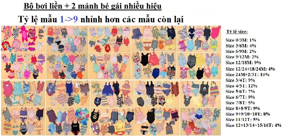 Bộ bơi thân liền và 2 mảnh bé gai