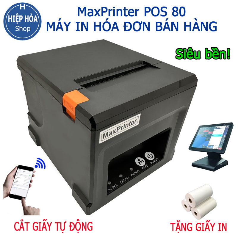 Máy in hóa đơn Maxprinter POS 80 kết nối mạng, máy in đơn hàng GHTK
