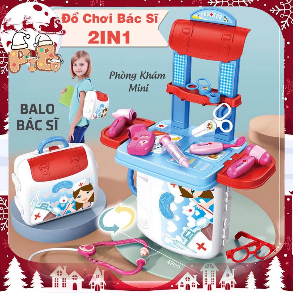 Đồ chơi bác sĩ khám bệnh - balo bác sĩ 2in1 cho bé - pibo-t1