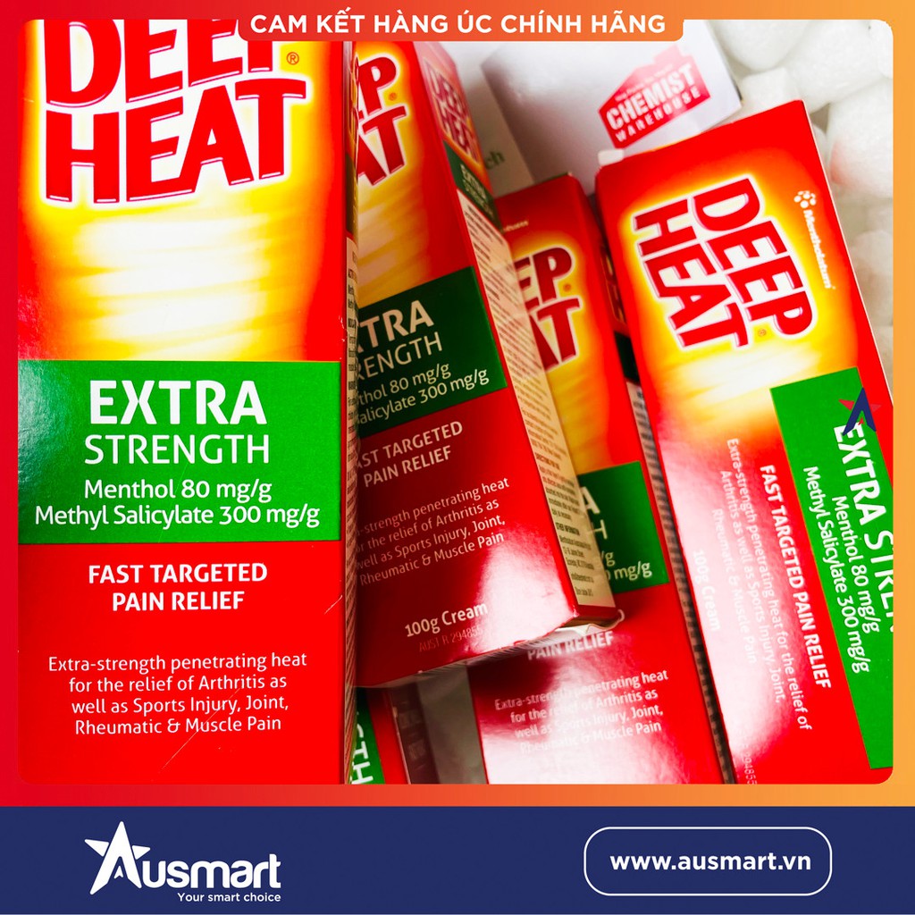 Gel xoa bóp Mentholatum Deep Heat Extra Strength Cream 100g