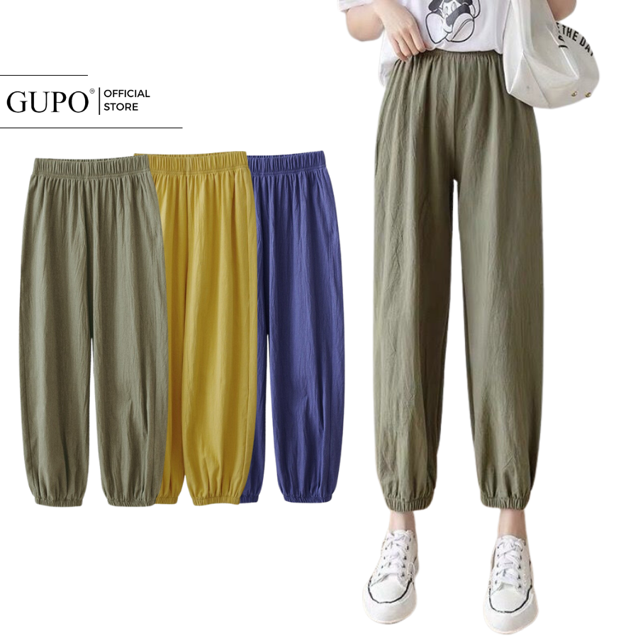 Quần Baggy Nữ Đũi Big Size Lưng Chun Ống Rộng STORE WD73