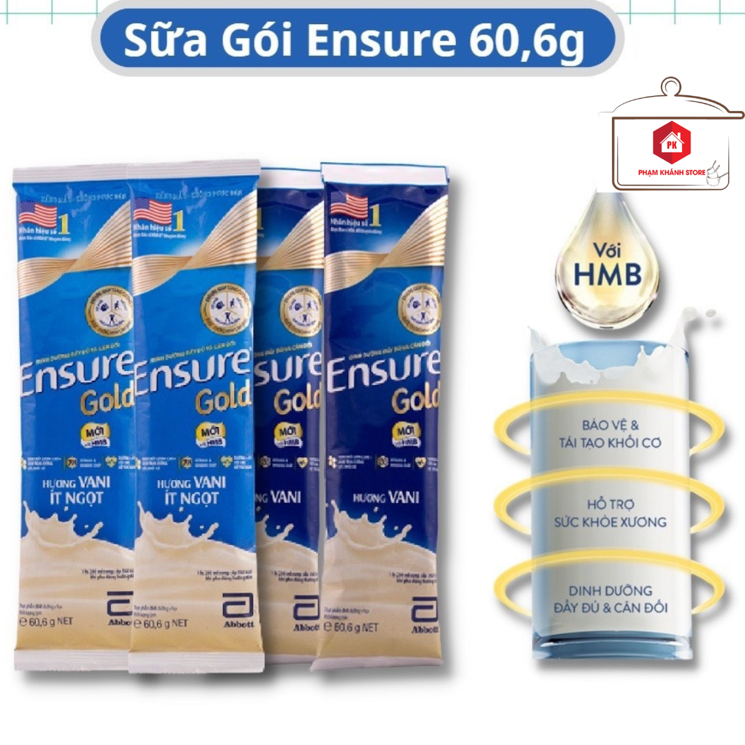 Sữa Gói Ensure Gold Hương Vani, Hạnh Nhân 60.6g