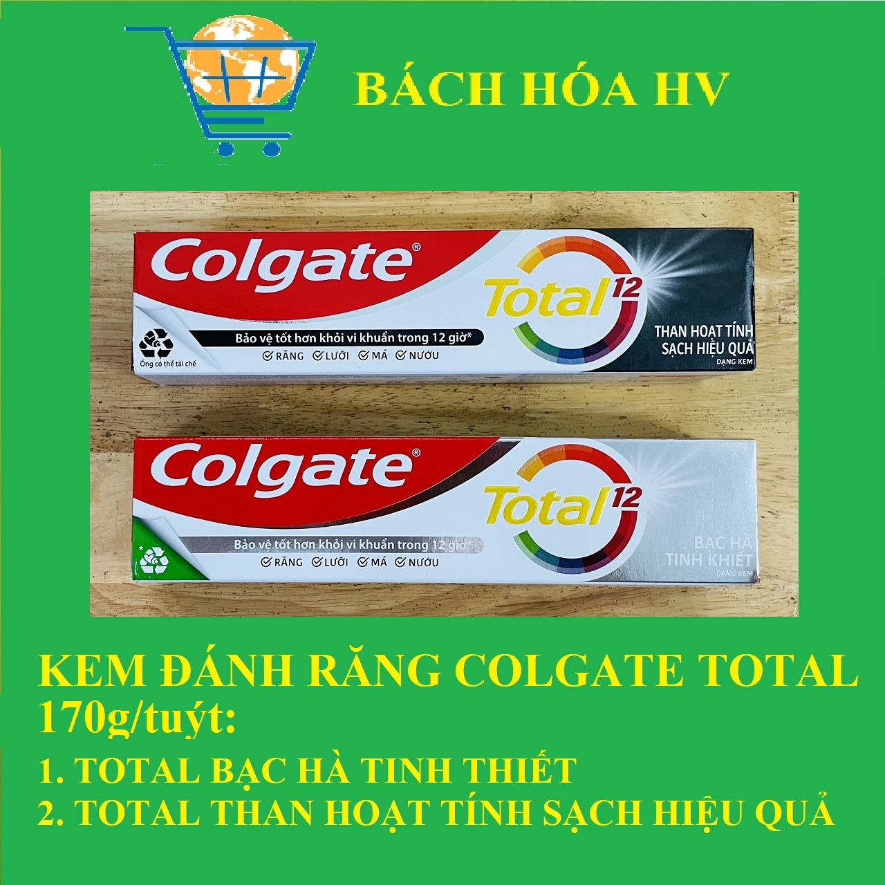 Kem đánh răng colgate total 170g - bach hoa hv