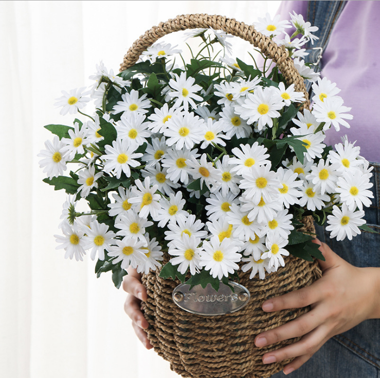 Cúc họa mi cao cấp 38cm 22-25 bông - Hoa giả- Daisy loại đẹp như thật trang trí nội thất phòng khách, văn phòng