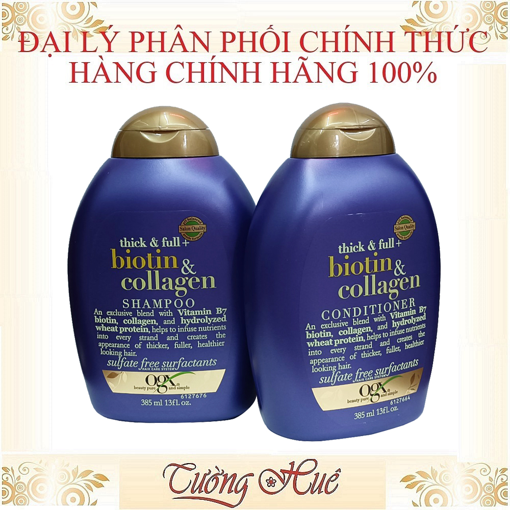 Dầu gội và Dầu xả OGX Biotin & Collagen Thick & Full - 385ml ( Có lựa chọn )