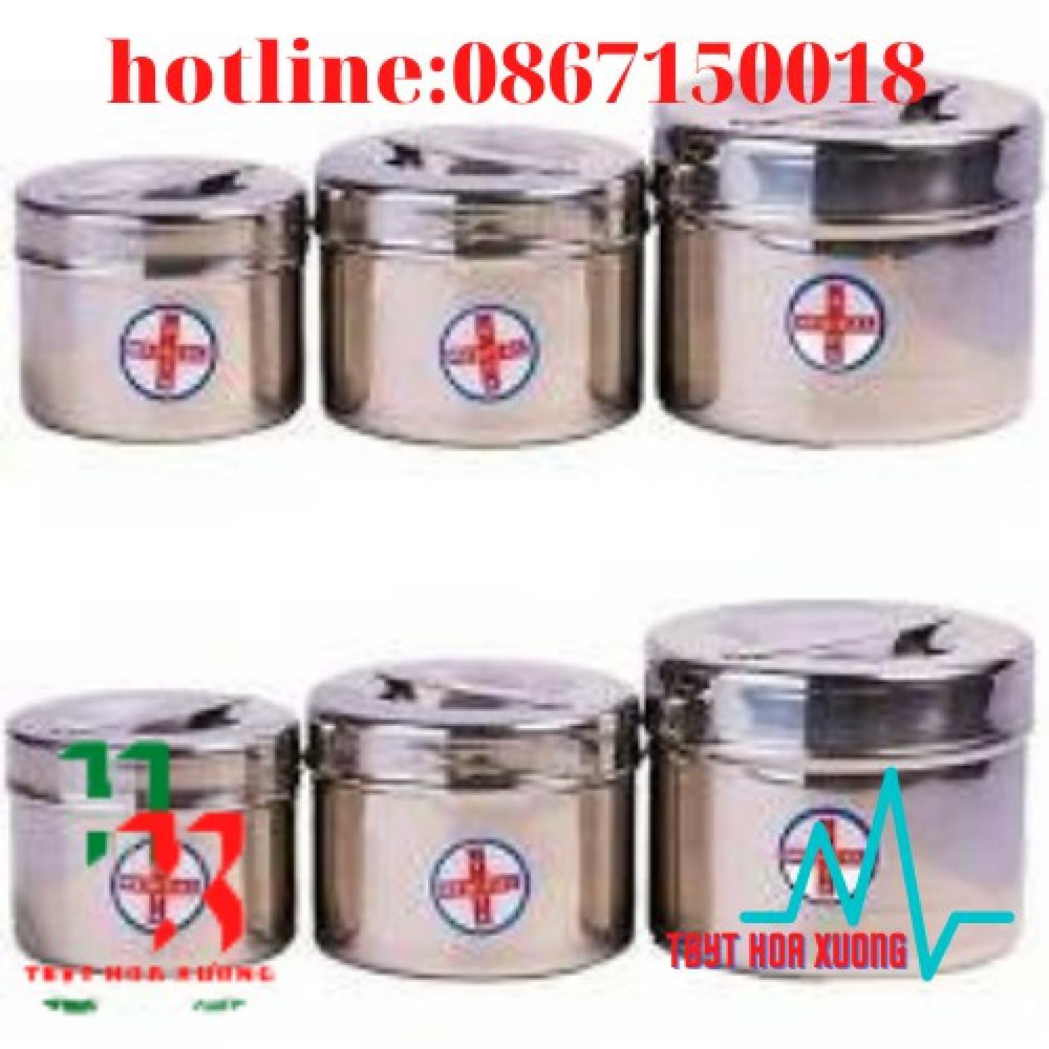 Hộp inox tròn đựng bông gòn, lưu mẫu các size