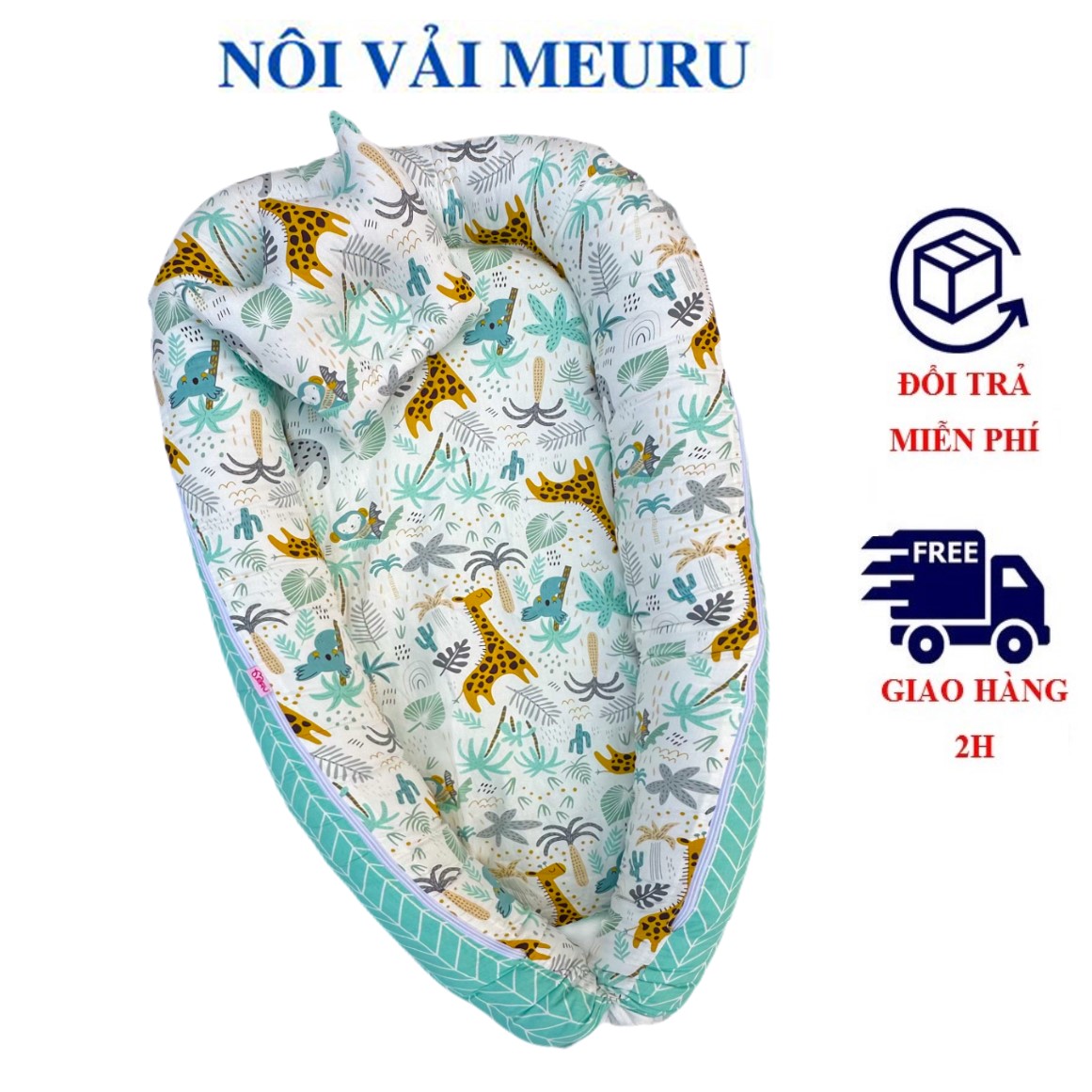 Nôi vải cho bé SIZE Siêu To chất liệu Cotton Hàn cao cấp, nôi có lót và khóa tháo vành, nôi ngủ chung giường cho bé