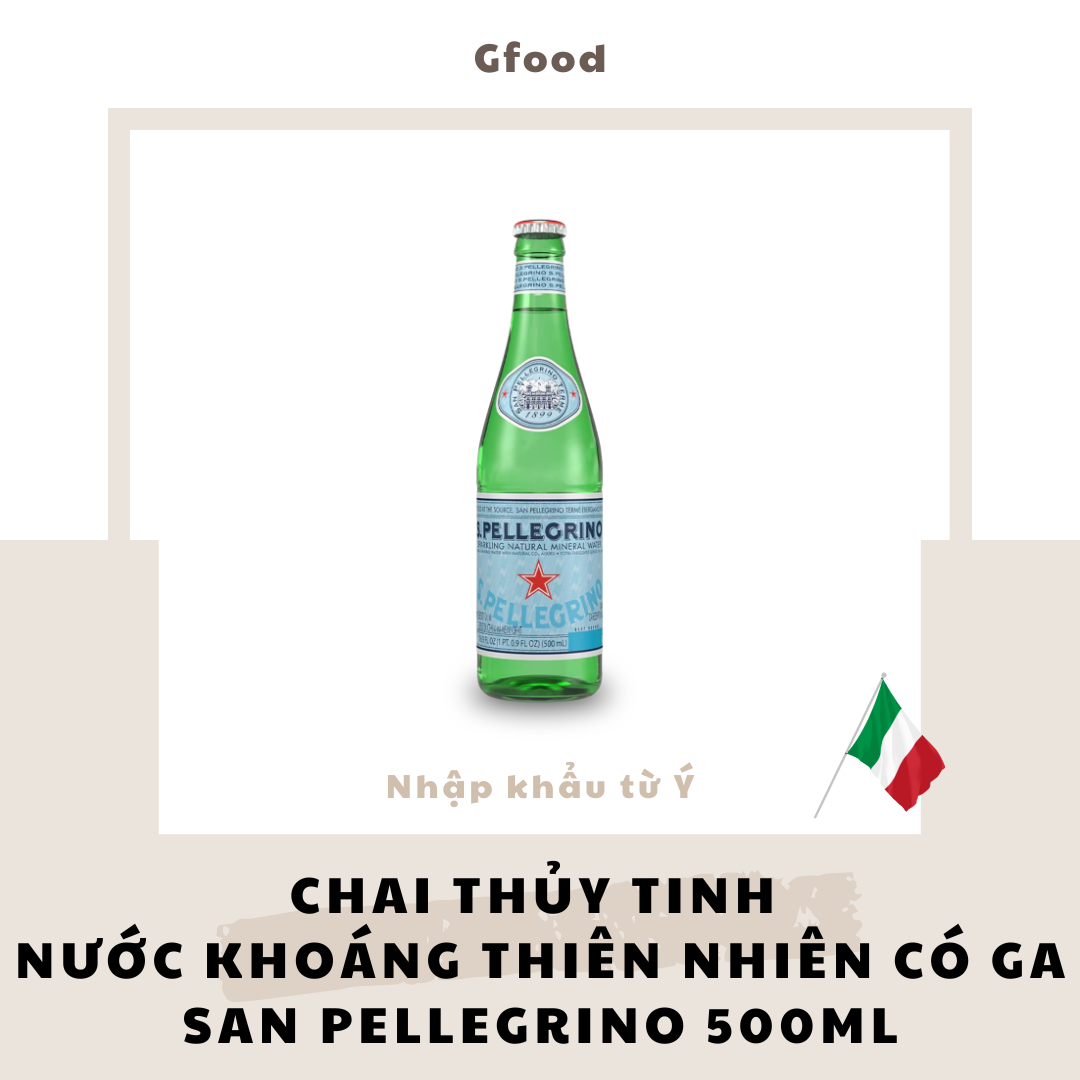 [CHAI THỦY TINH] San Pellegrino Nước Khoáng Thiên Nhiên Có Ga Chai 500ml