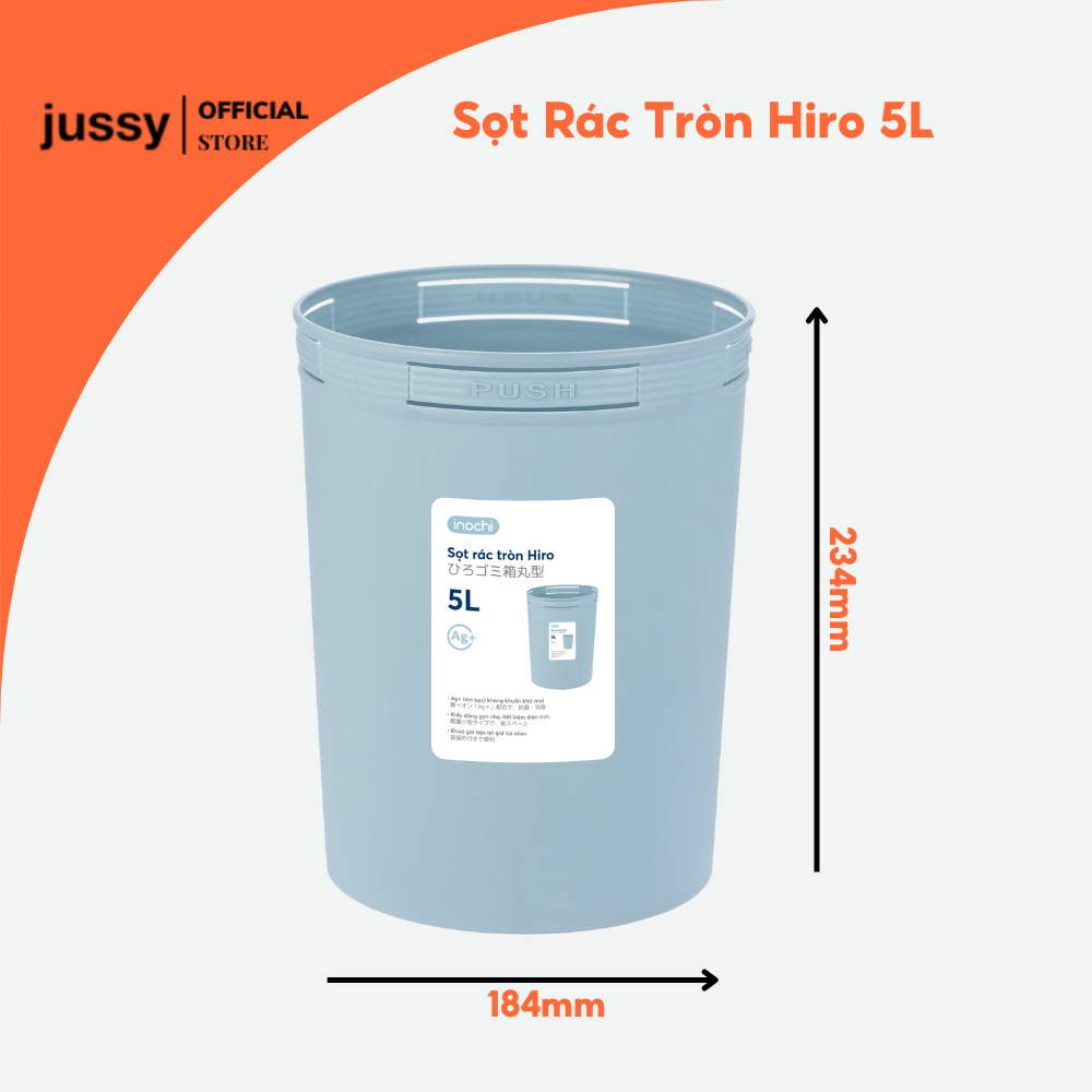 Sọt rác nhựa tròn hiro 5l-10l-15l