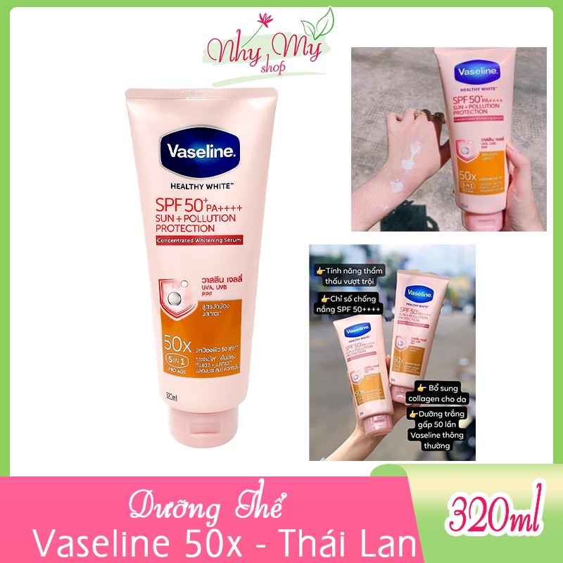 Dưỡng thể Vaseline 50x Thái Lan 320g, sản phẩm tốt, chất lượng cao, cam kết như hình, an toàn cho người sử dụng