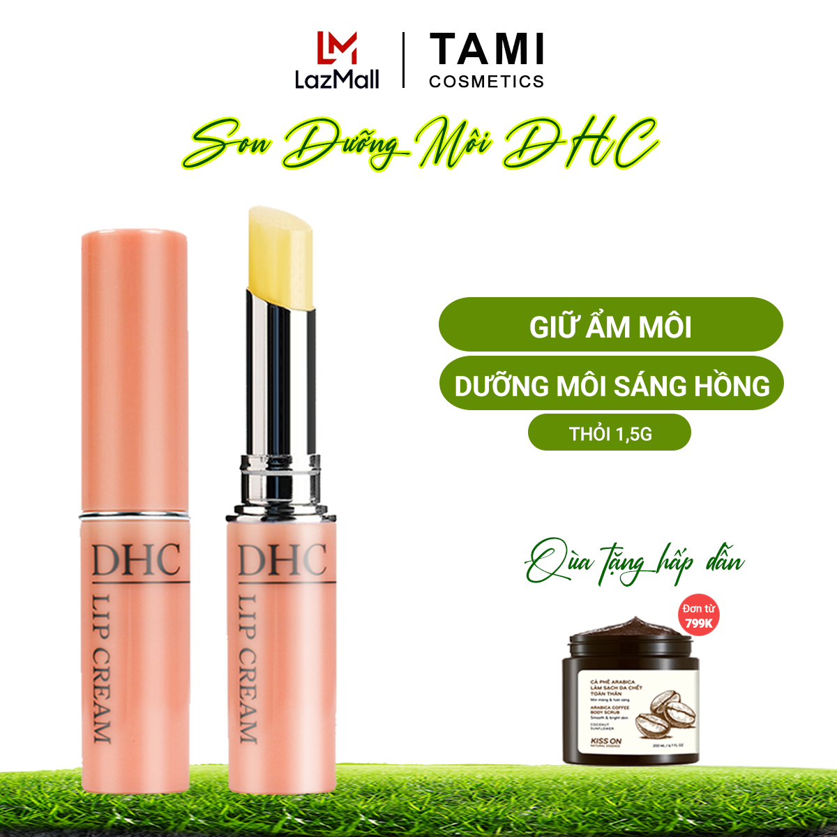 Son dưỡng môi DHC Nhật Bản Lip Cream dưỡng ẩm, giảm thâm, ngăn lão hóa giúp căng mọng son dưỡng môi không màu TA-DHC-LIP