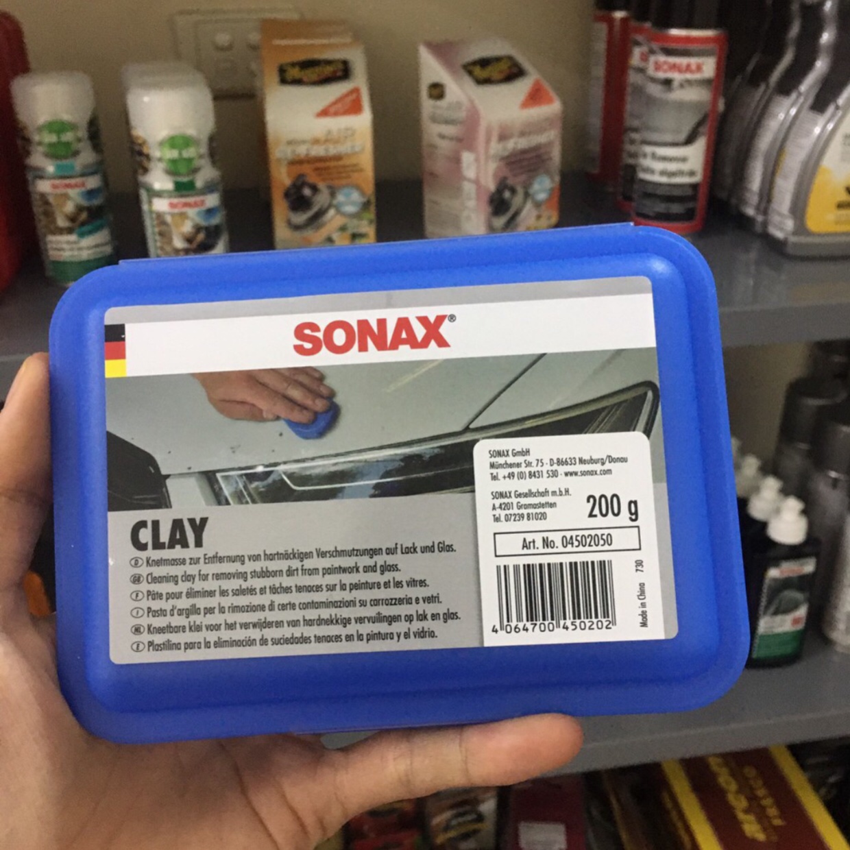 Sonax - đất sét chuyên dụng tẩy bụi sơn 450105 - màu xanh 100g