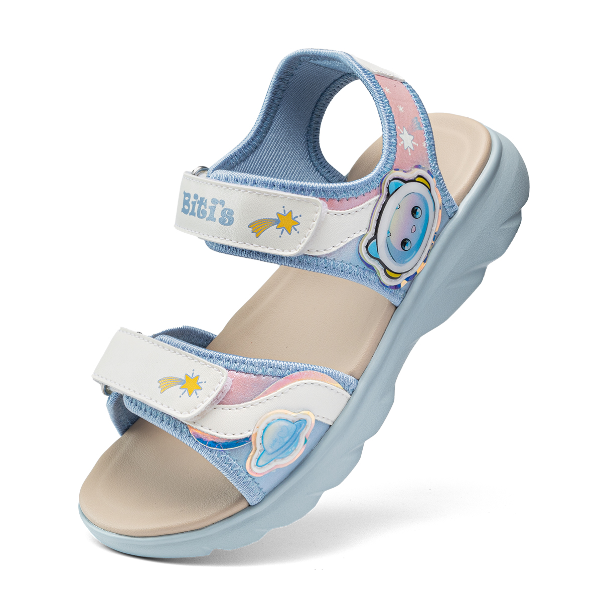 Hoàn Xu GIÀY SANDAL QUAI HẬU HỌC SINH BÉ GÁI BITI'S HOẠT HÌNH BEG003400 HỒNG + XANH DƯƠNG LỢT - BITIS