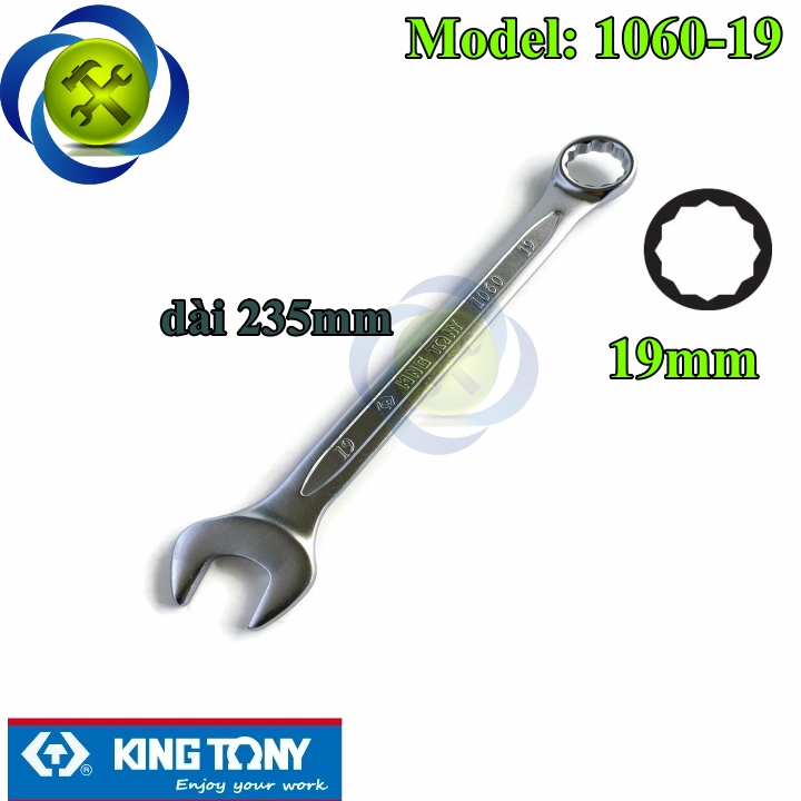 Cờ lê vòng miệng 19mm kingtony 1060-19 dài 235mm