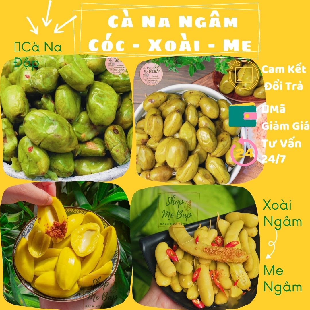 Cà na ngâm đường phèn - cà na đập dập 500g - shop mẹ bắp