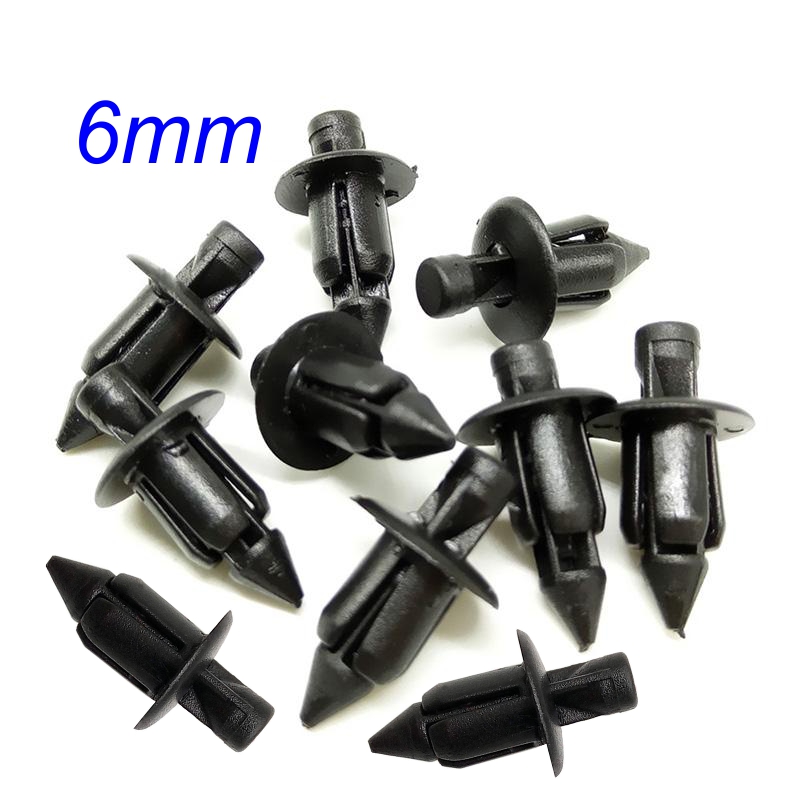 [HCM]Bộ 10 chốt nhựa chốt bấm 6mm cho dàn áo xe máy Winner Sonic Exciter Ariblade Honda Yamaha Suzuki (màu đen)