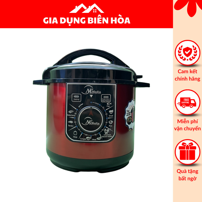 Nồi áp suất điện NK Midea MD_EPC6860_6 lit công suất 1000W_Lòng nồi hợp kim nhôm chống dính,Giữ ấm,Hầm,Nấu cá,Nấu cơm,Nấu soup,Nấu đậu