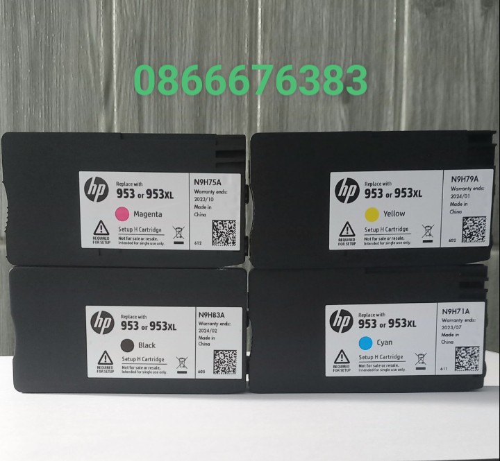 Bộ mực in màu hp 953 hàng bóc máy hp 7720/ 7740/ 8210/ 8216/ 8720/ 8710/ 8730 bộ mực 4 màu