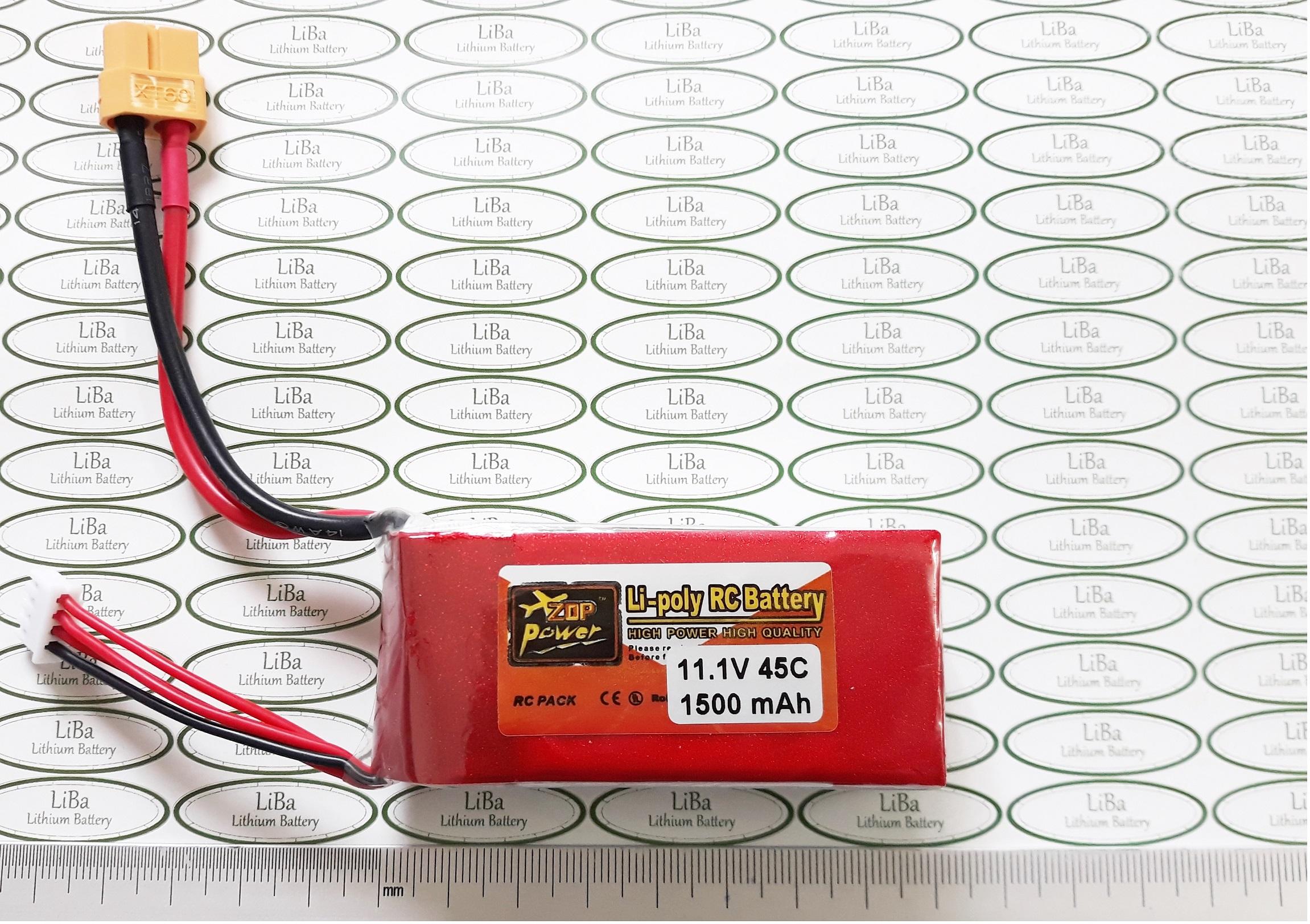 Pin flycam 11.1v 1500 mah 45c 25x35x75 mm - liba